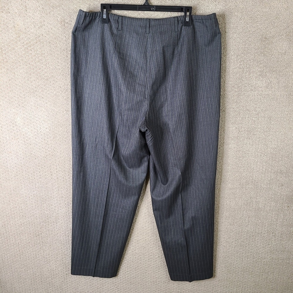 Vintage Talbots Pants Womens‎ 14W Gray Striped Classic Fit Wool Blend Stretch - Picture 3 of 13